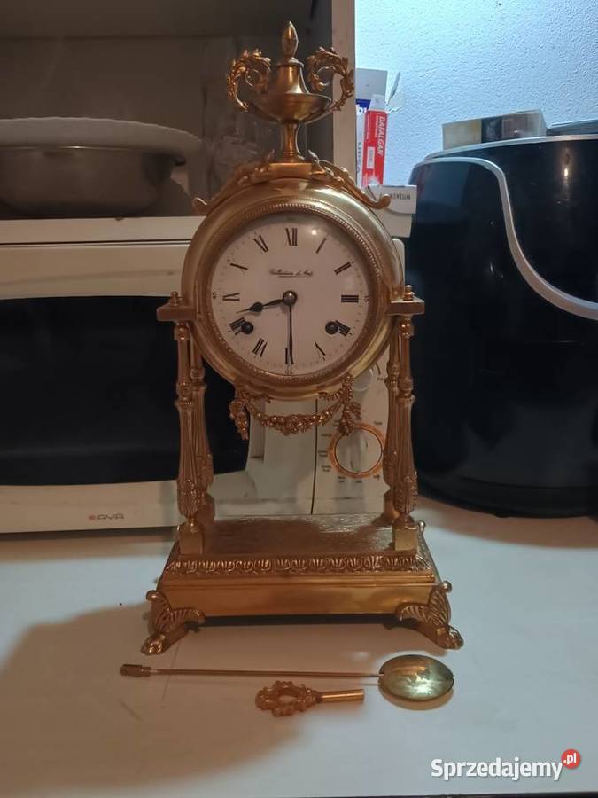 Kominkowy zegar francuski mosiężny podkarpackie sprzedam