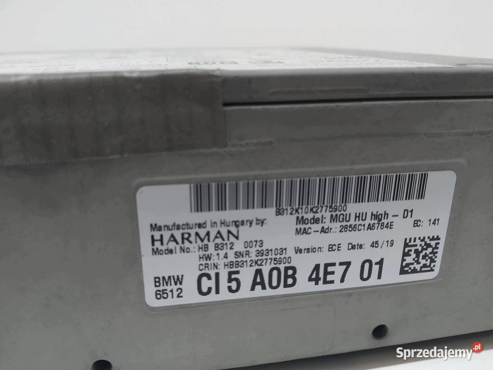 RADIO 5A0B4E7 Bmw Seria 5 VII 20172024 G30G31
