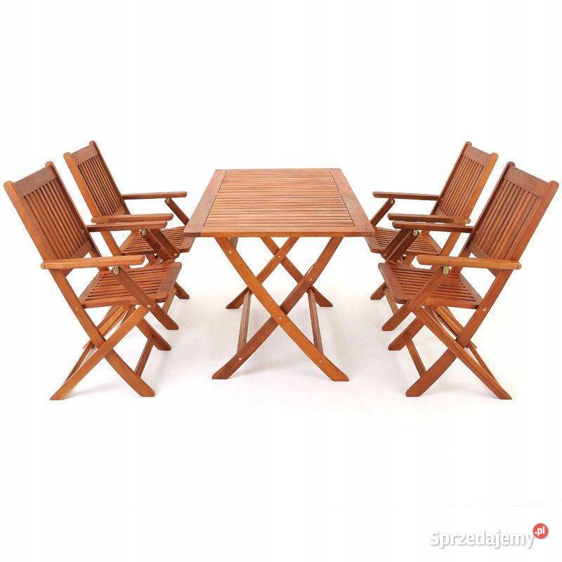 meble drewniane z akacji stół 4 krzesła akacja Zamość