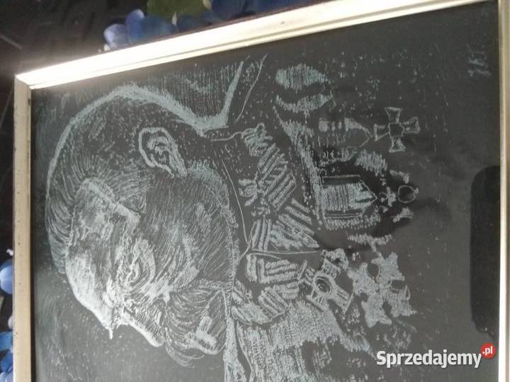 obraz szklany grawer ręczny Piłsudski metalowa Ruda Śląska sprzedam