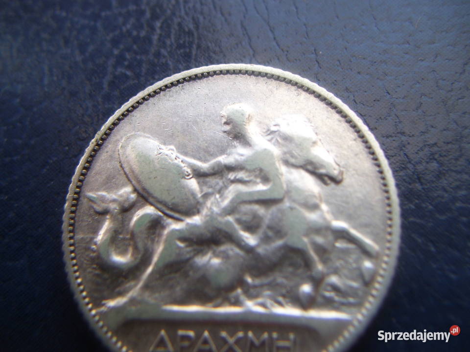 Stare monety 1 drachma 1910 Grecja srebro Lesko