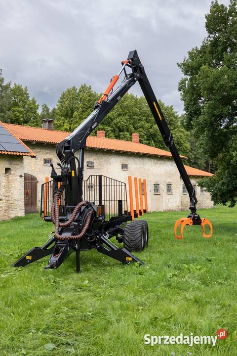 Przyczepa leśna BMF 12 Ton Żuraw 750 Wałek WOM Ząbkowice Śląskie