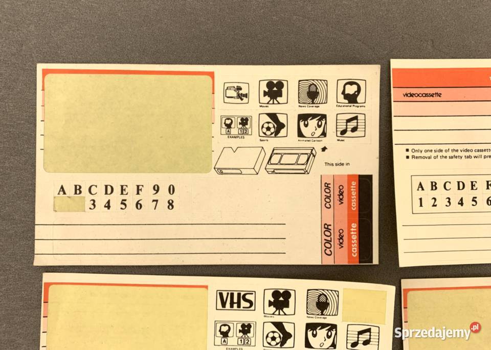 Etykiety PRL na kasety Video naklejki podkarpackie Stalowa Wola sprzedam
