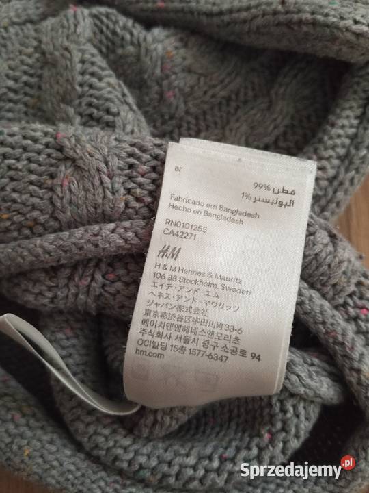 Sweterek szary dziewczęcy HM rozmiar 92 Nysa