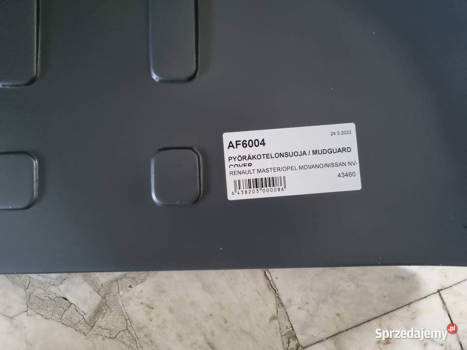 Sprzedam nadkole renault master 34 śląskie Częstochowa