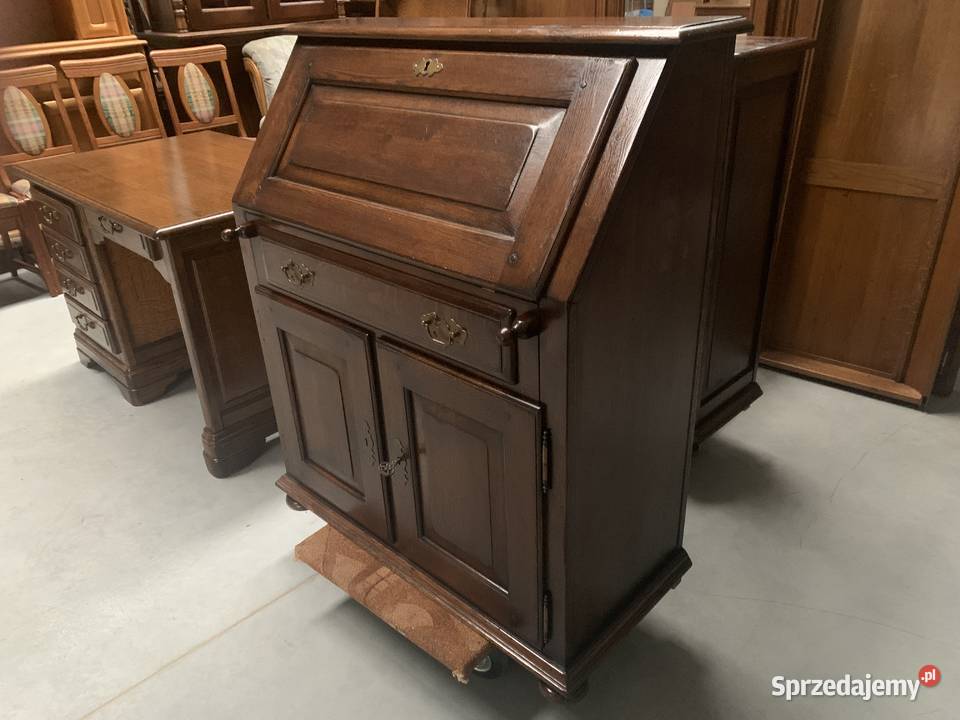 Piękny dębowy holenderski sekretarzyk 100 lite Pozostałe Ślesin