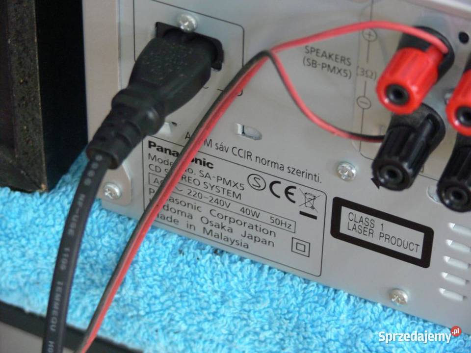 Wieża Panasonic SAPMX5 pil USB mp3 kolumny