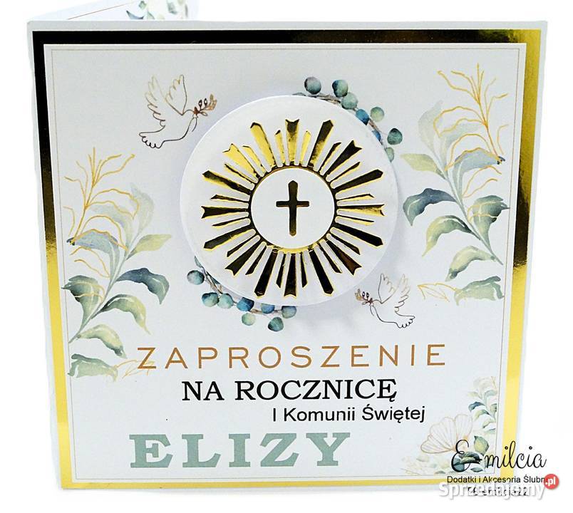 Zaproszenia ze zdjęciem z okazji II Komunii Św