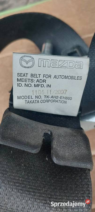 Pas bezpieczeństwa lewy przód MAZDA 6 Szczecin