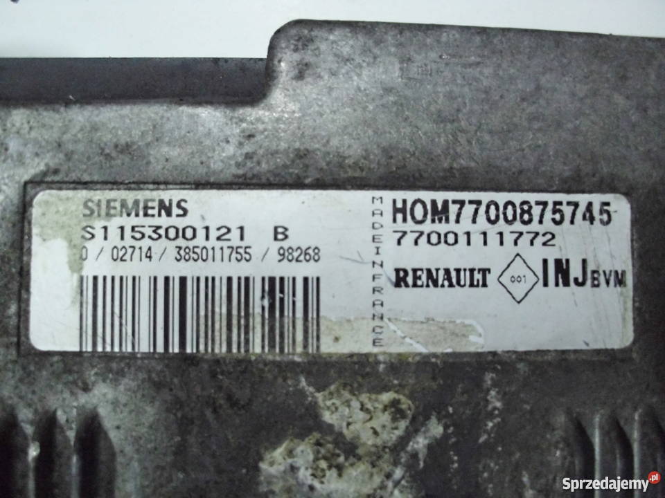 Komputer Silnika RENAULT SCENIC 16 S115300121B Lubin