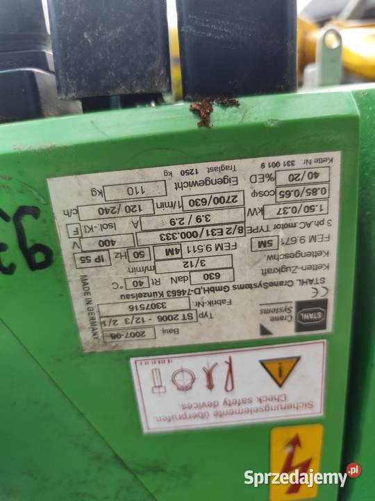 Wciągarka łańcuchowa elektryczna wyciągarka 2000 małopolskie Maków Podhalański