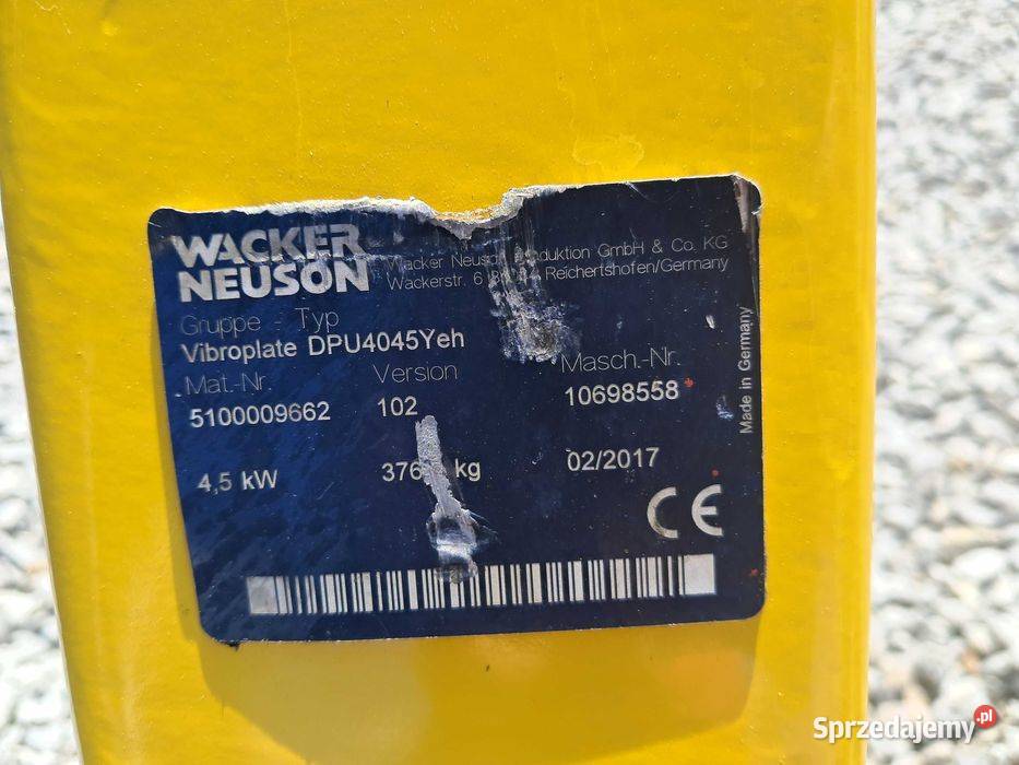Zagęszczarka WACKER NEUSON DPU 4045 Ye 17r 380