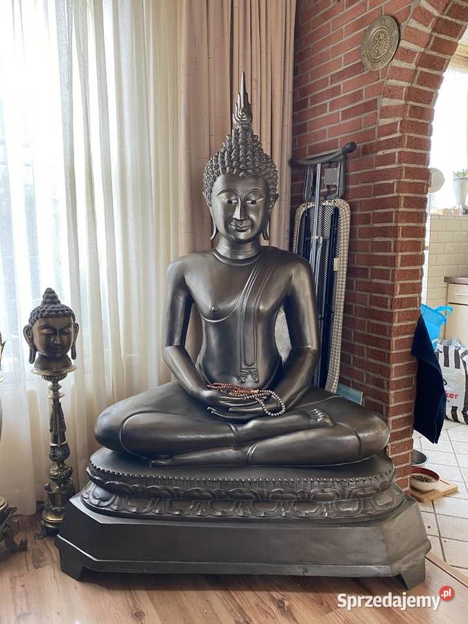 Ogromny 180 Budda z czystego brązu 140 brąz dolnośląskie Bystrzyca Kłodzka