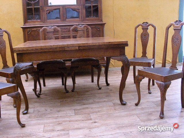 Wspaniała antyczna jadalnia ludwikowska renowacj Andrychów