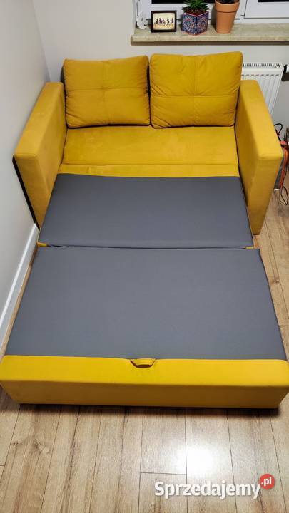 Sofa rozkładana żółta dwuosobowa BUNIO 3 III Nowa Sól