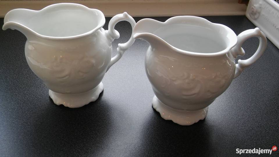 Mlecznik polska porcelana biały bogate relify Gdańsk