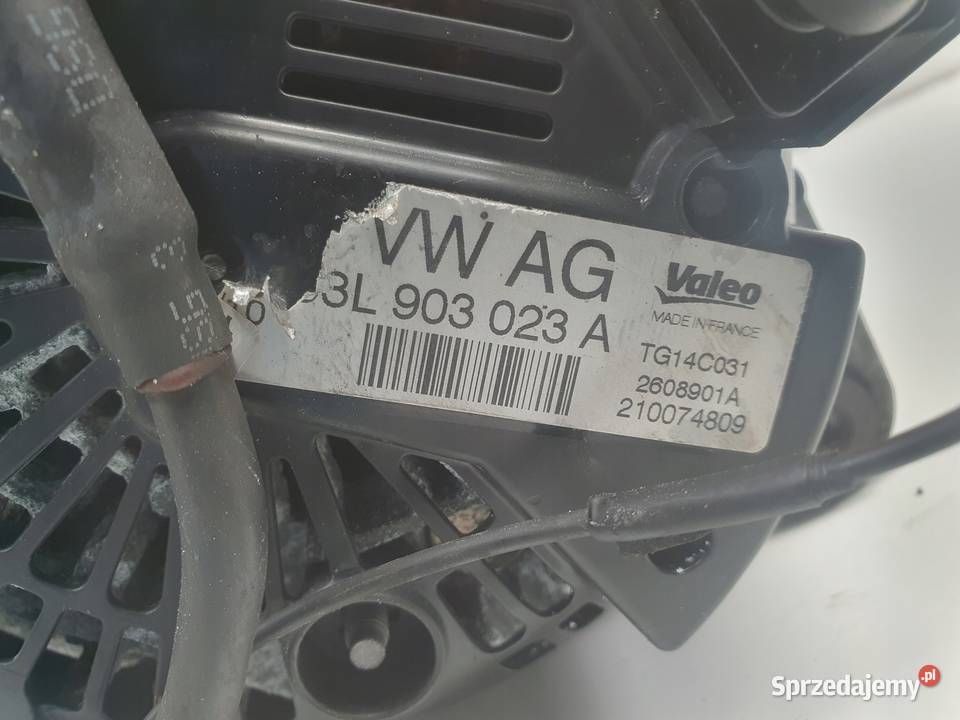 Audi A3 II 8P 16 TDI ALTERNATOR 03L903023A valeo Układ elektryczny silnika Janów
