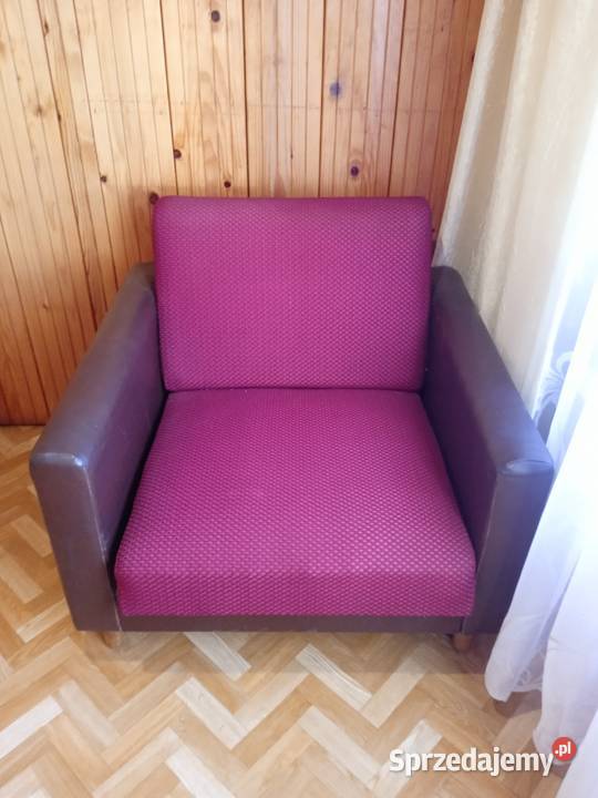 Fotel rozkładany styl PRL bordo vintage antyk świętokrzyskie Stąporków