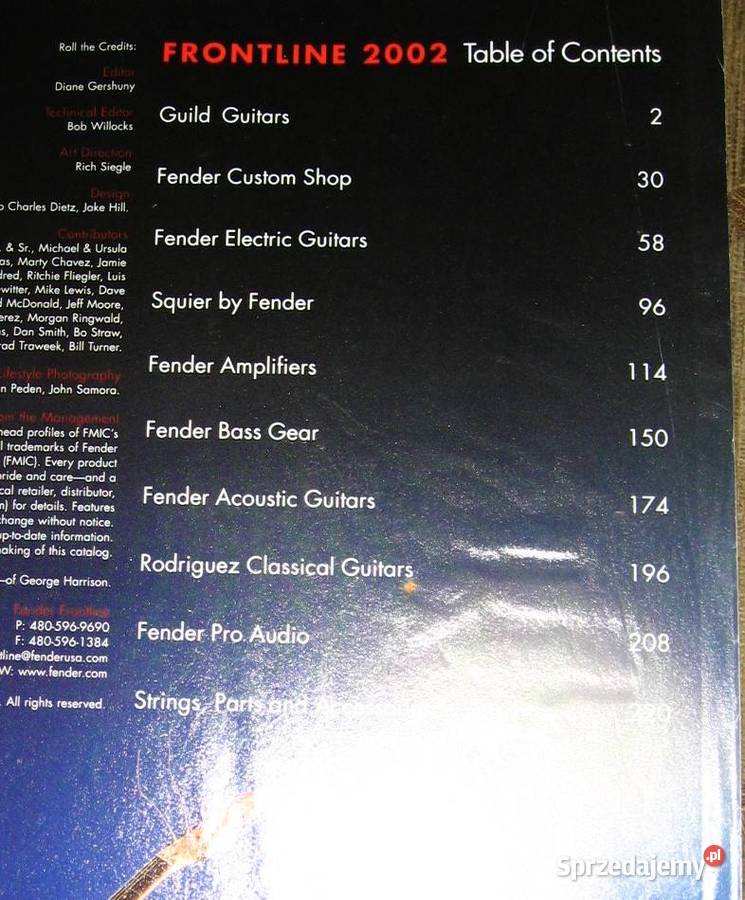 Fender Frontline 2002 katalog