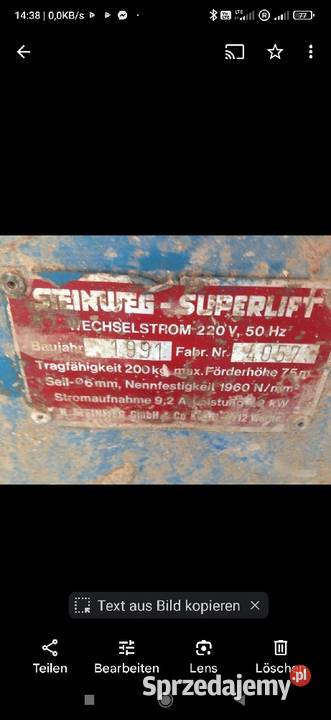 Winda budowlana Steinweg Superlift 200 Pozostałe Opole