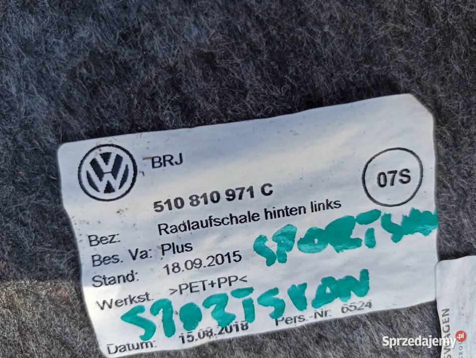 VW SPORTSVAN NADKOLE LEWY TYŁ LEWE TYLNE Karoseria lubuskie Trzciel sprzedam