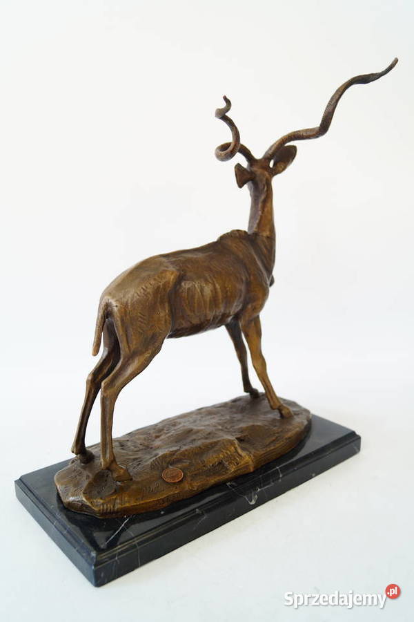 Figura z brązu rzeźba Antylopa prezent myślistwo wielkopolskie Gizałki