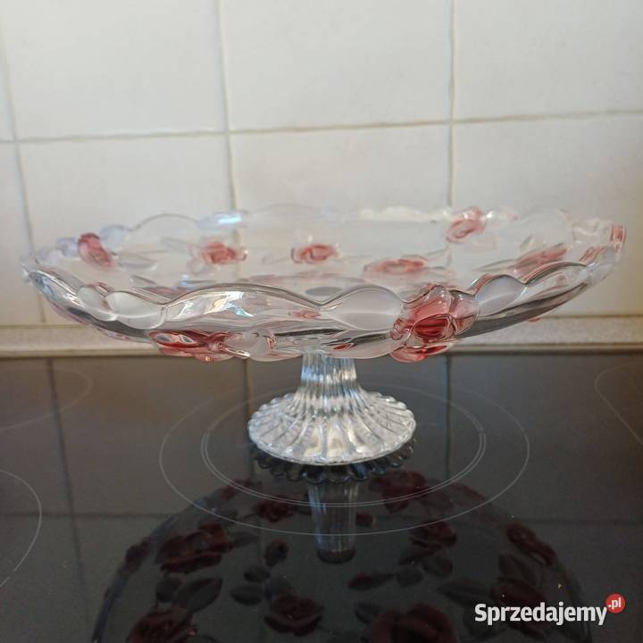 Patera szklana duża na nóżce Sieradz