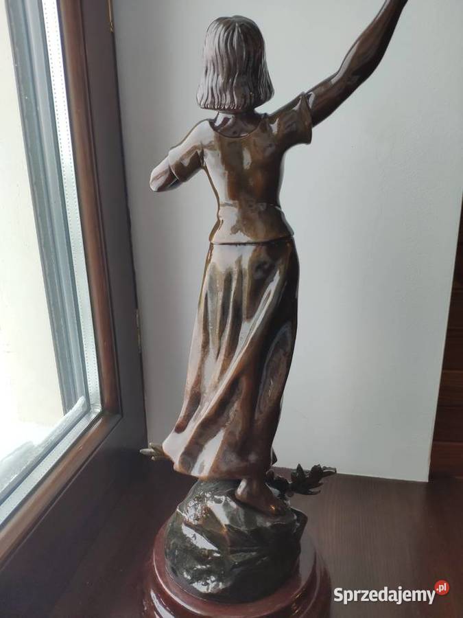 Figuralna sygnowana ogromna emaliowana lampa małopolskie Kraków