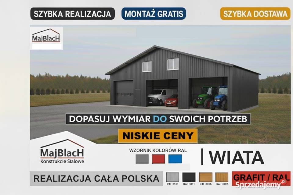 Garaż Blaszany Grafit KonstrukcjaProfilHala dolnośląskie Świdnica