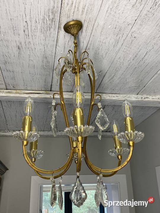 Francuski kryształowy Żyrandol vintage 18 Poznań