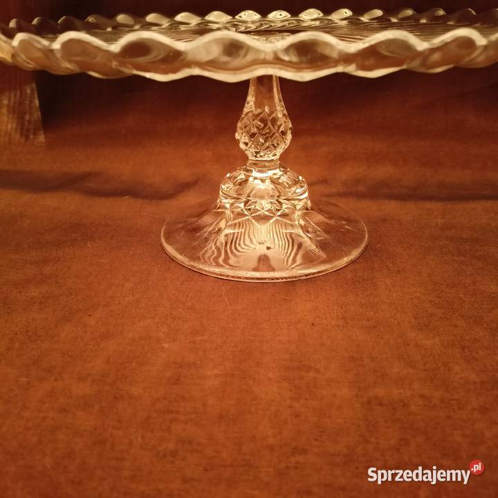 Piękna patera kryształowa na tort 325 Antyki, Sztuka, Kolekcje Mikołów
