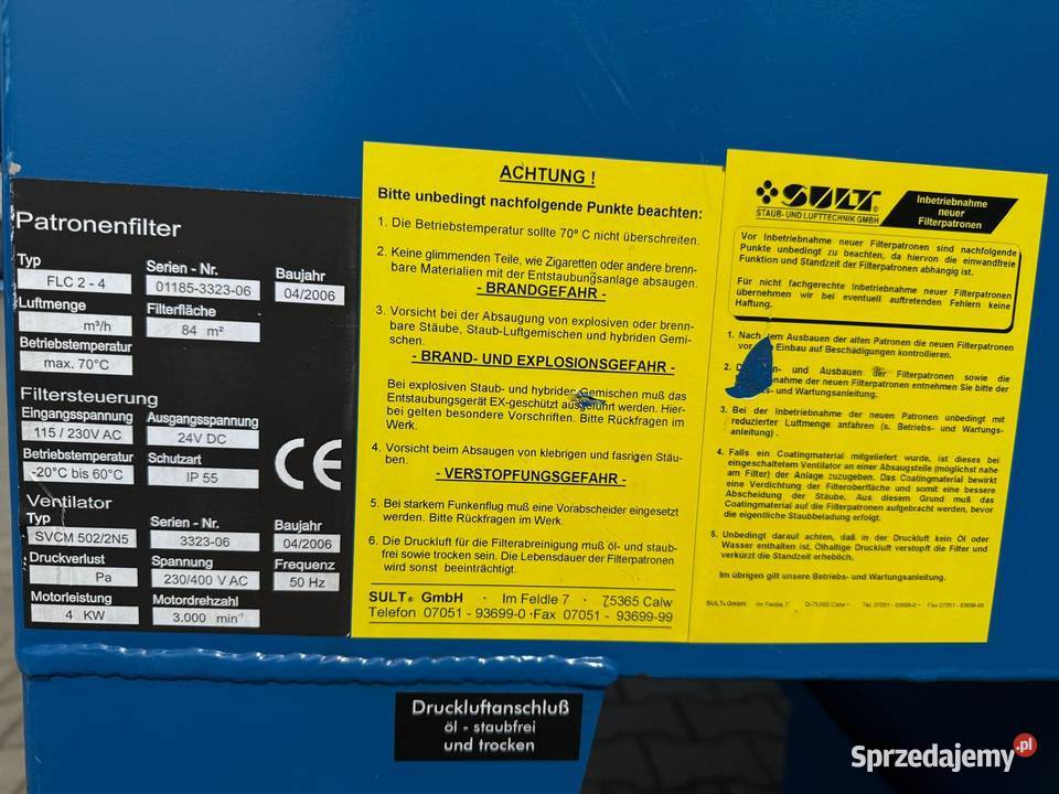 Odciąg pyłu wyciąg dymu spawalniczego filtr Produkcja Zdziechowice