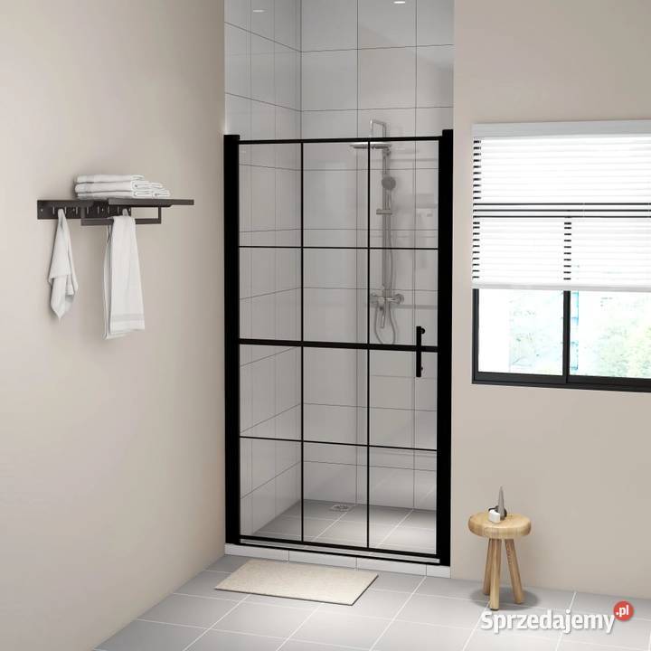 vidaXL Drzwi prysznicowe hartowane szkło 100x178