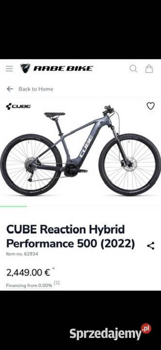 Cube Reaction Hybrid Performance 500 mazowieckie Warszawa