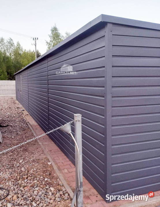GARAŻ BLASZANY 15m x 6m SPAD TYŁ Brama uchylna Łapanów sprzedam