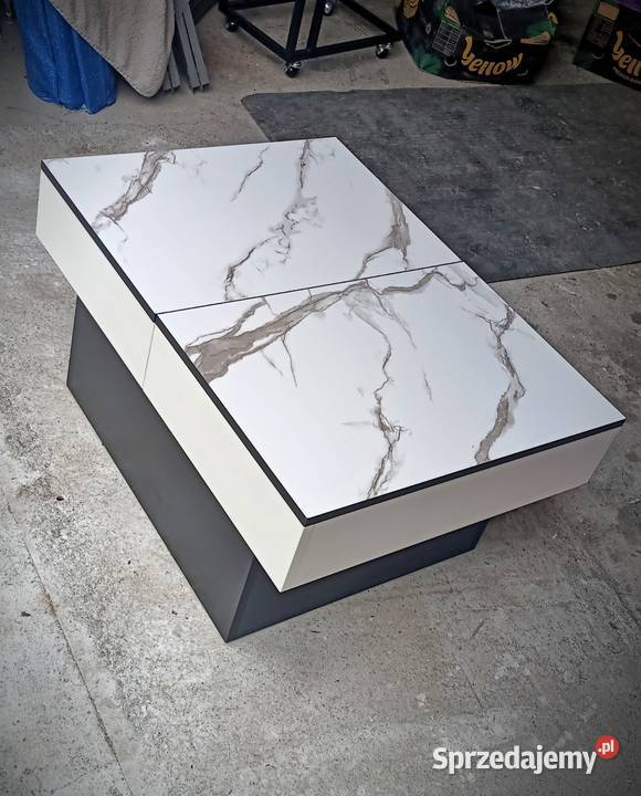 Stolik kawowy rozkładany 80x58x41 marmur lubuskie