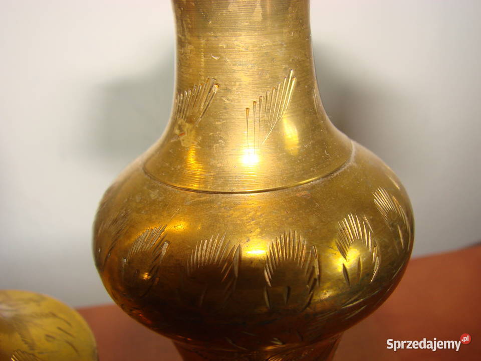 mosiężny orientalny wazon indyjski pomorskie Pruszcz Gdański
