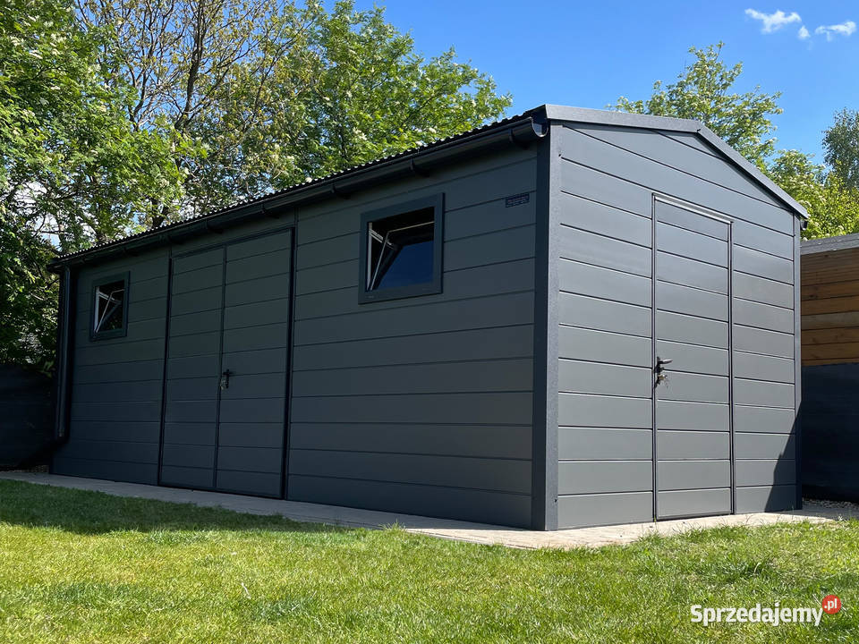 Garaż ocieplany z płyty warstwowej 37m grafit małopolskie Kraków