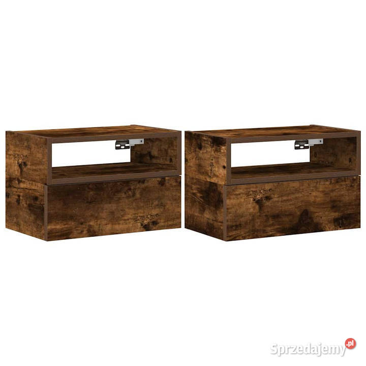 Wiszące szafki nocne 2 przydymiony dąb 45x26x285 mazowieckie Warszawa