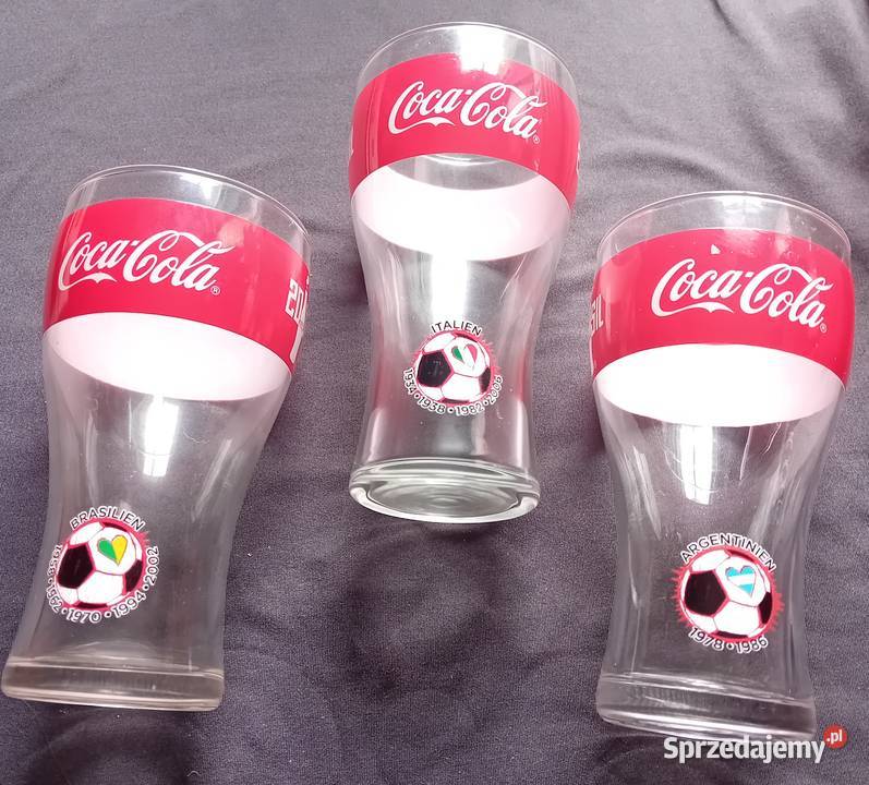 Trzy kolekcjonerskie kibicowskie szklanki Coca wielkopolskie Koźminek sprzedam