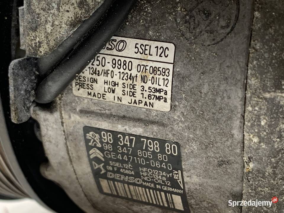 SPRĘŻARKA KLIMATYZACJI OPEL CORSA F 9834779880