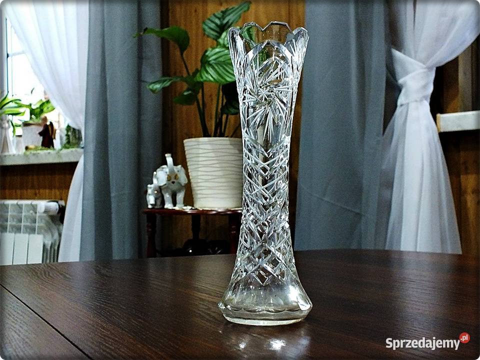 Wazon Świecznik Kryształowy wys 20 Piękny i Porcelana i szkło lubuskie Żary