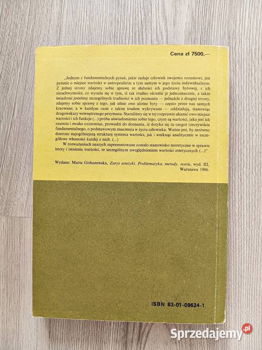 Istota i istnienie wartości Maria Gołaszewska Kraków sprzedam