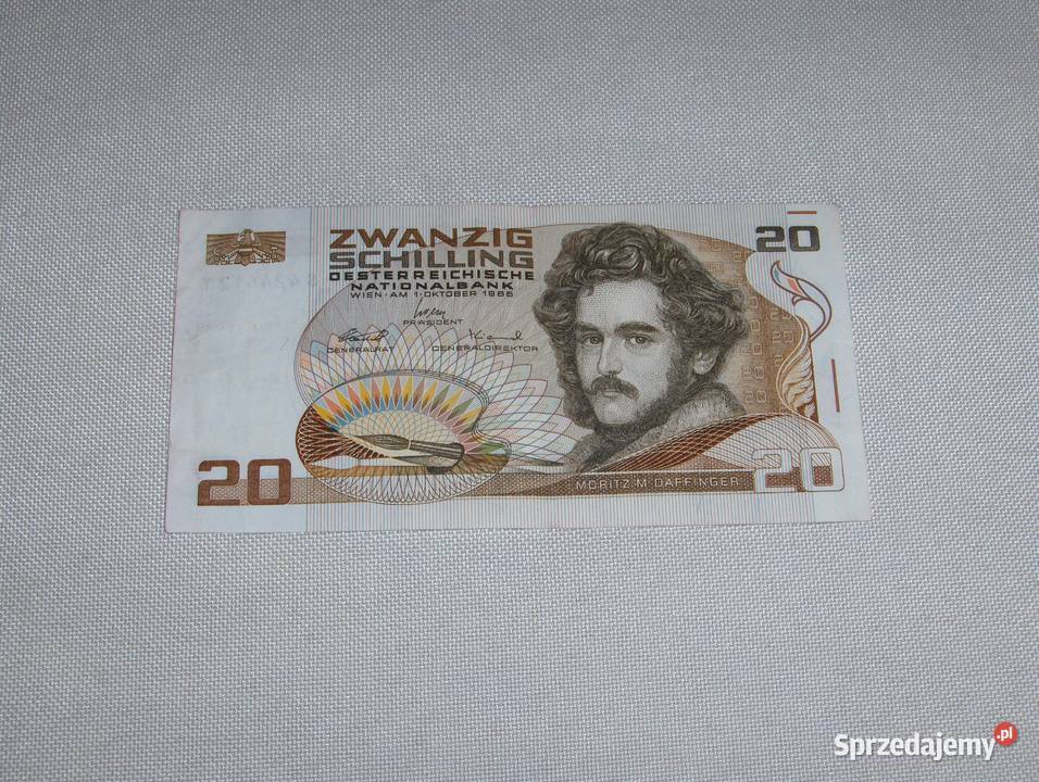 Banknot 20 schilling austriackich 1986r Łódź
