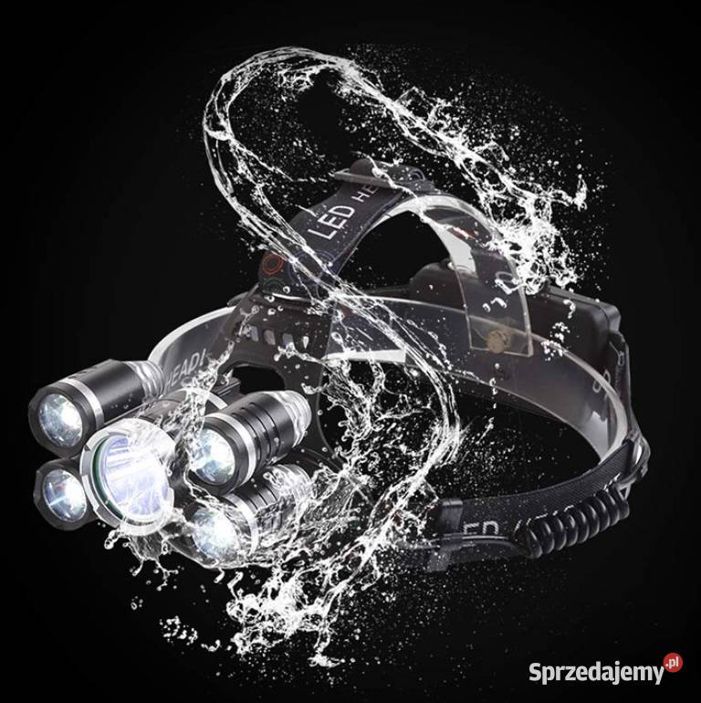 MOCNA LATARKA CZOŁOWA 5x LED CREE XML T6 Rzeszów sprzedam