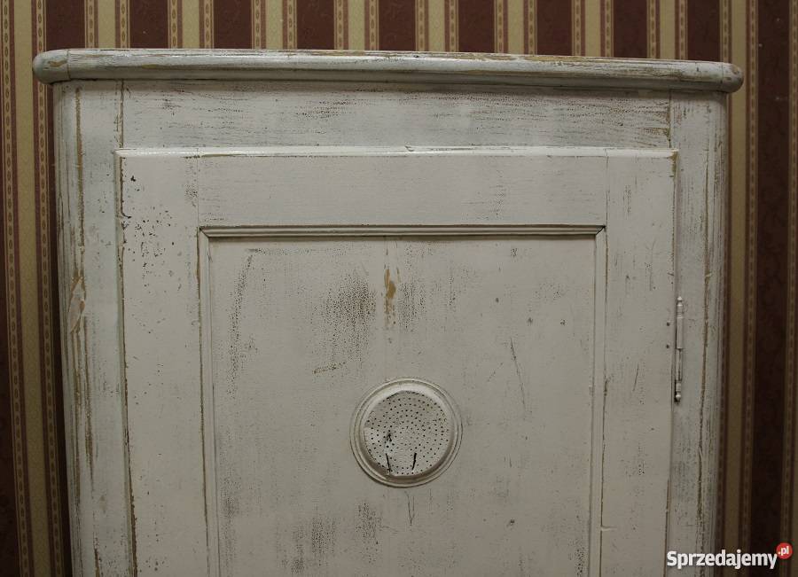 PIĘKNA SZAFA CHLEBOWA BIELONA ANTYK