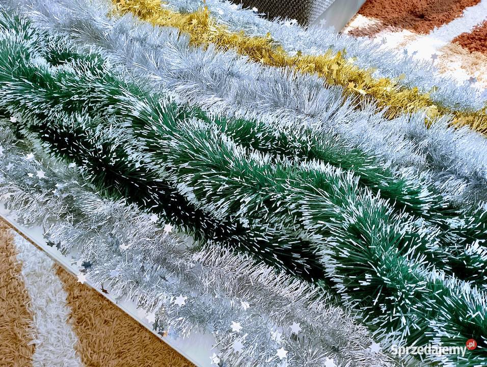 MEGA zestaw łańcuchy choinkowe 5 srebro złoto Łapy