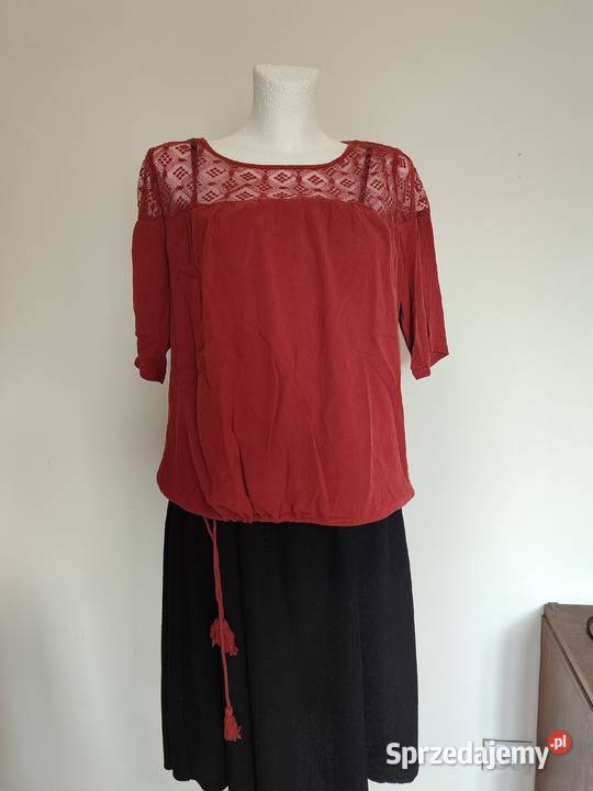 ceglasta bluzeczka z koronką r L XL czerwony pomorskie Gdańsk
