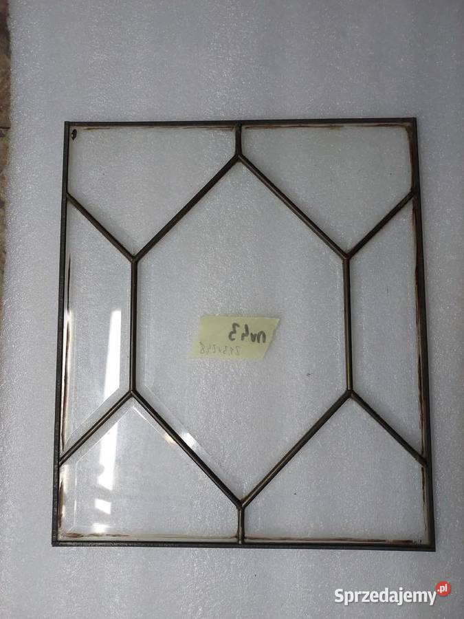 43 Witraż frontu starego zegara szafki szkło Tczew