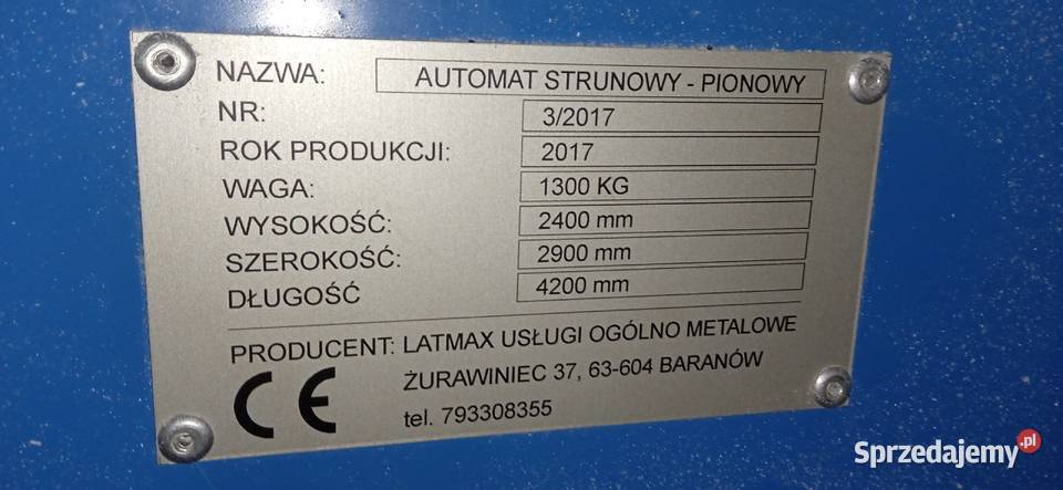 Maszyna do cięcia pianki Automat Strunowy